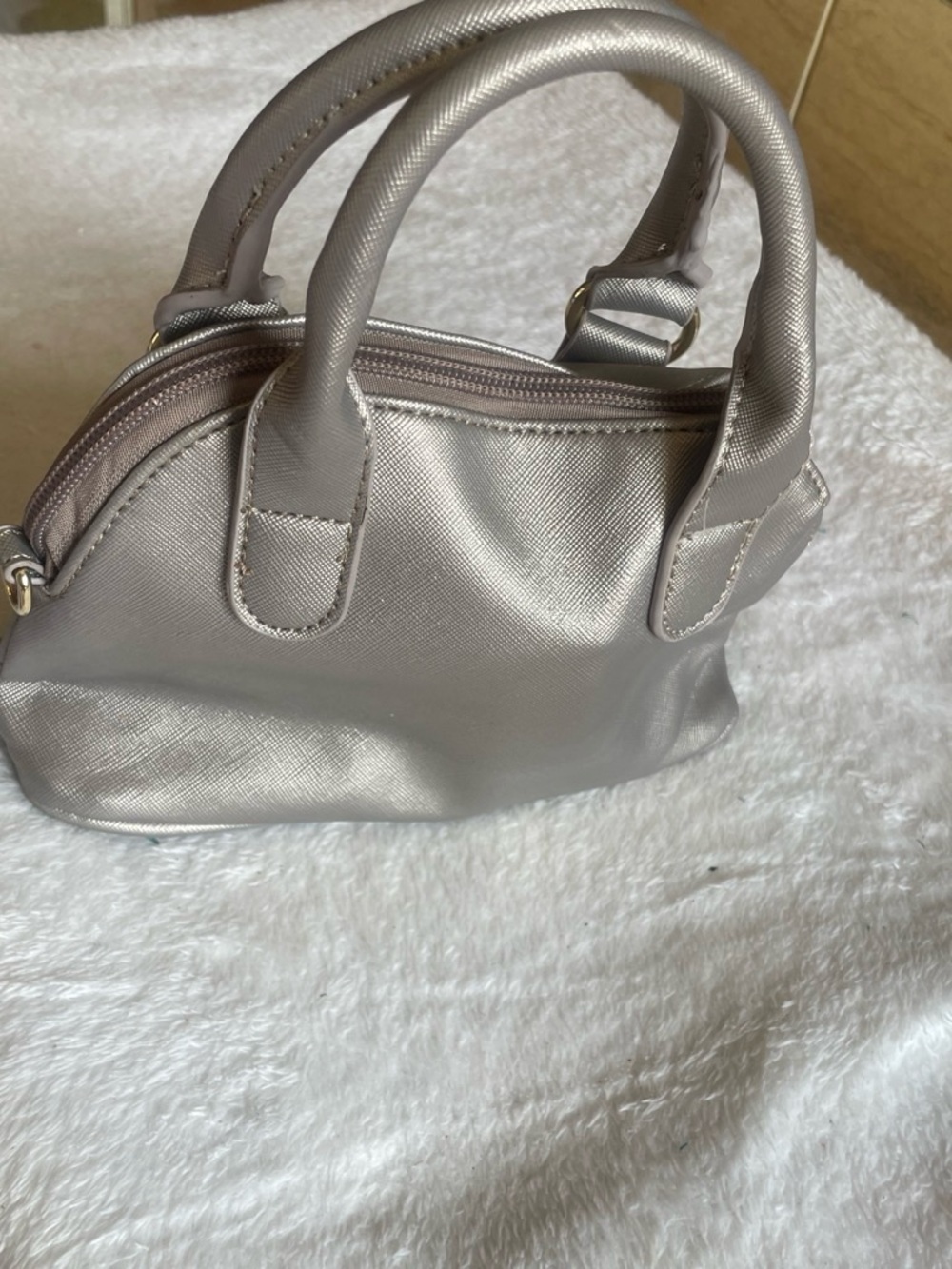 Kenneth Cole Reaction Metallic Silver Mini Dome Satchel - Picture 2 of 4